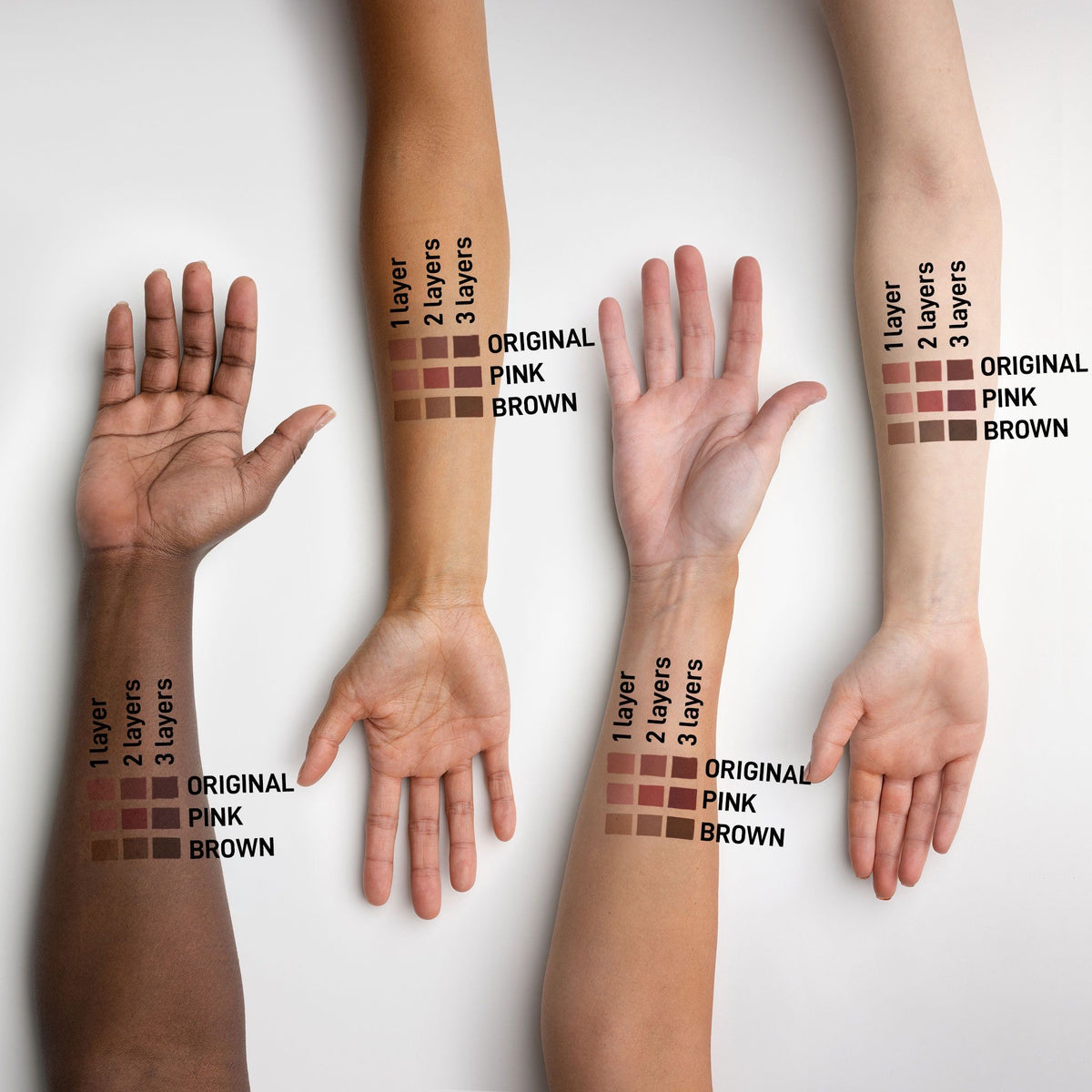 Natural toned lip liner across different skin tones